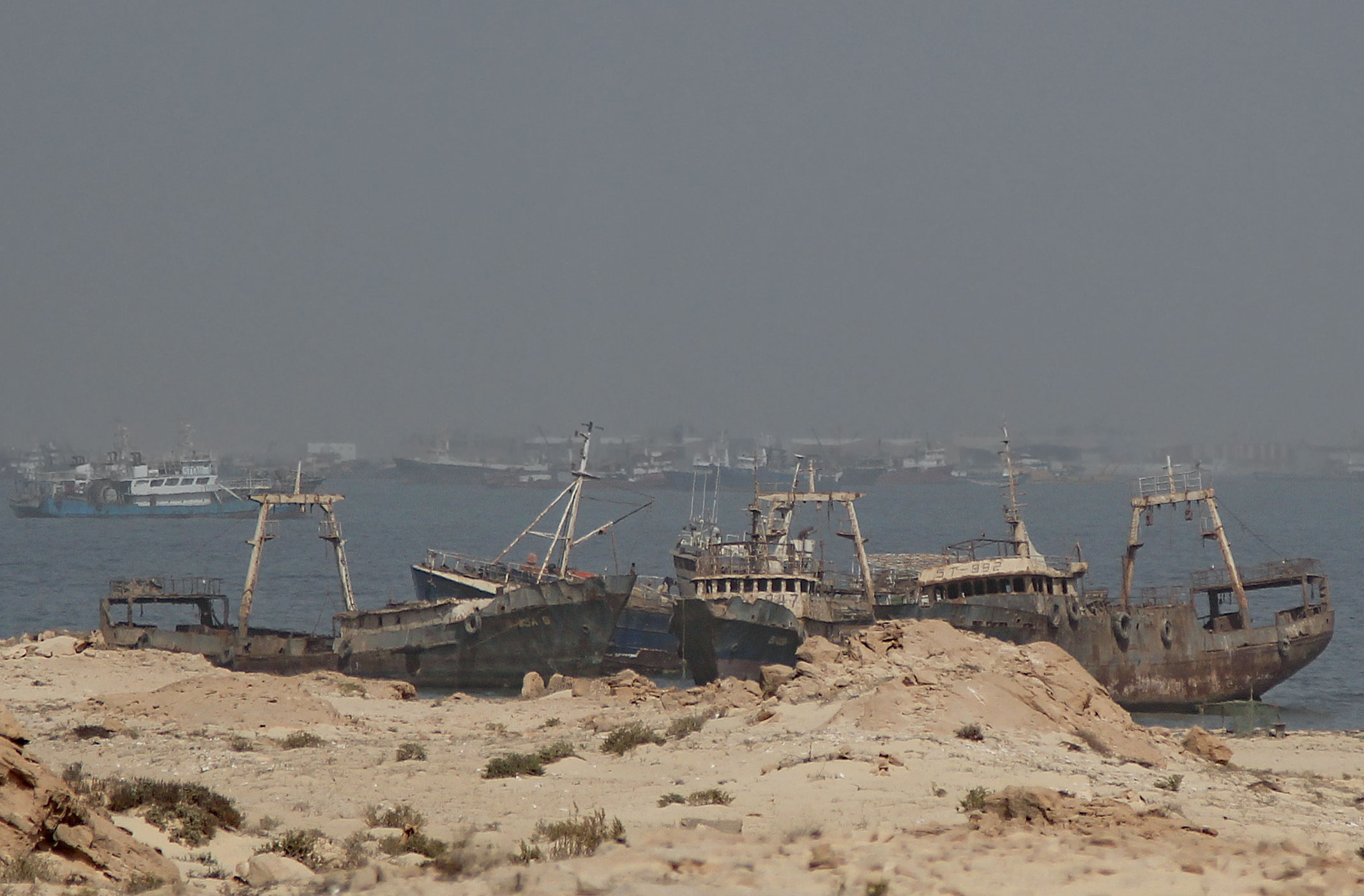 Mauretania.Zatoka wraków,zwana również cmentarzyskiem wraków.Nouadhibou